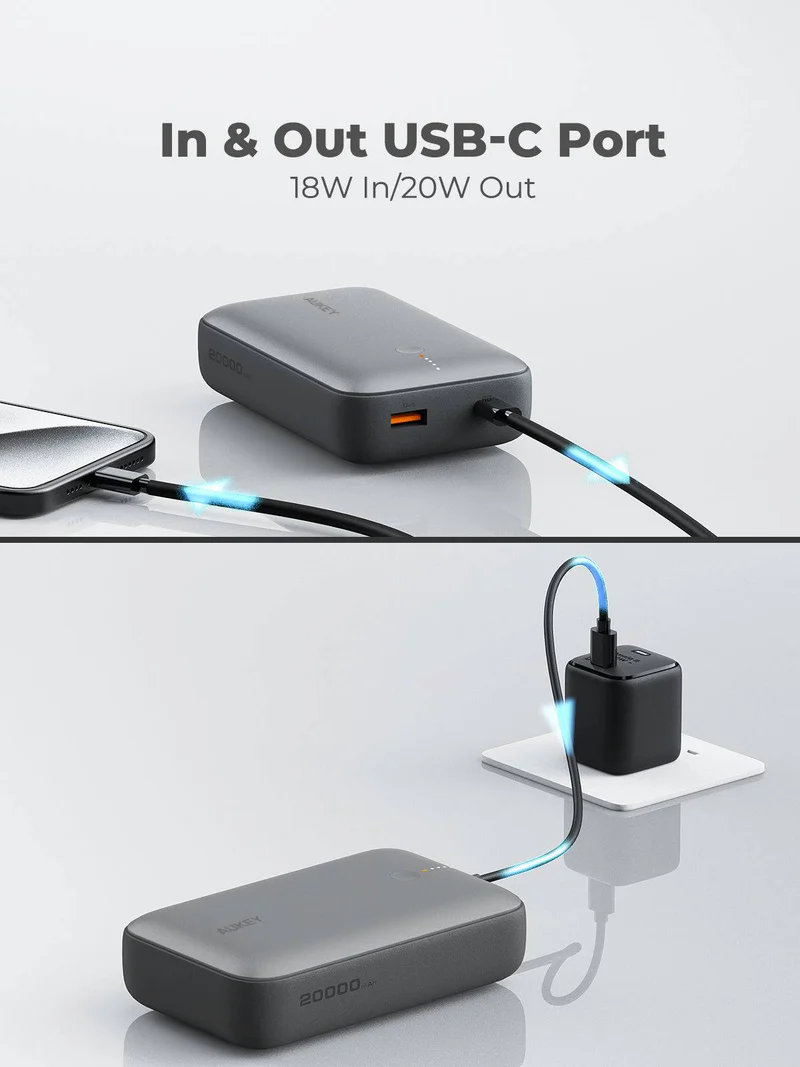  AUKEY Spark Mini 20000mAh Compact Fast Charging Power Bank